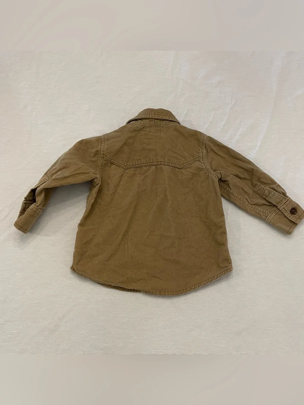 Old Navy Button Down Shirt Size 12-18MO Brown Corduroy Long Sleeve Pocket VTG